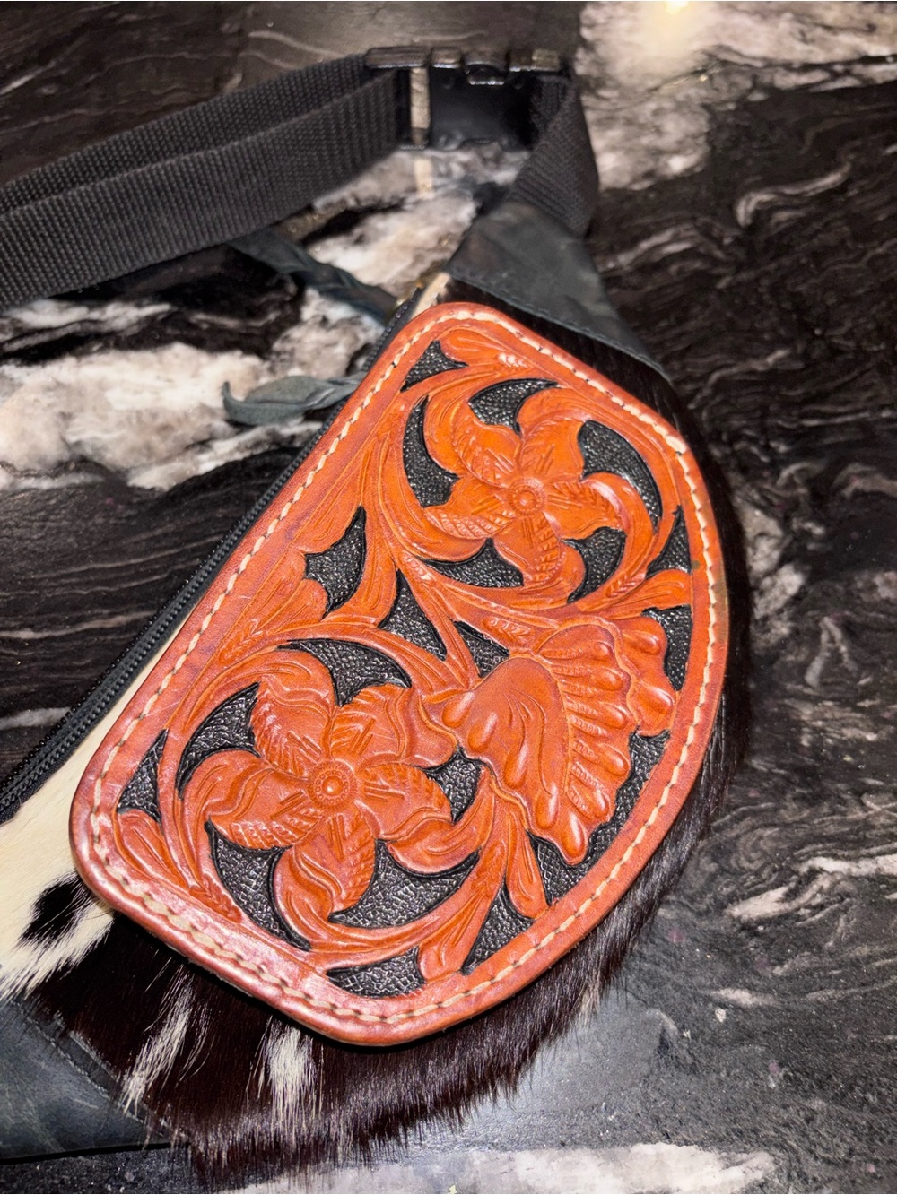 American Darling Hand-Tooled Leather Fanny Pack